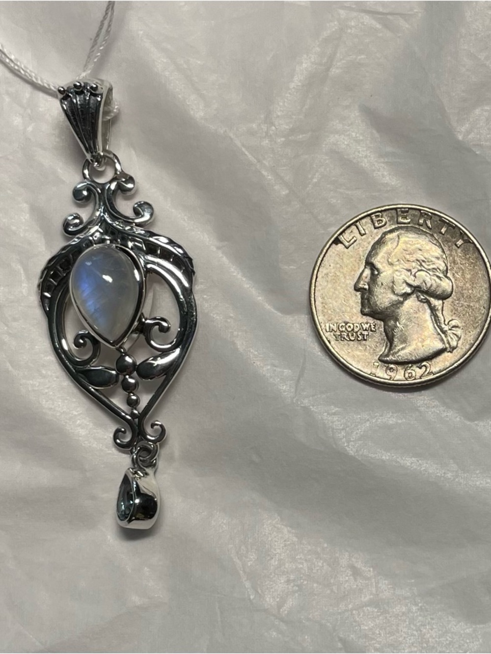 Moonstone and blue topaz pendant